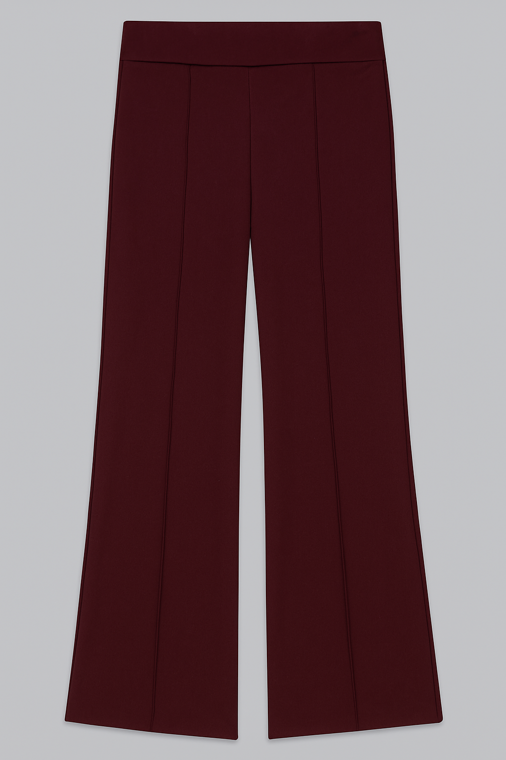 Mint Brown Wide-Leg Pants with Seam Detail bell bottoms