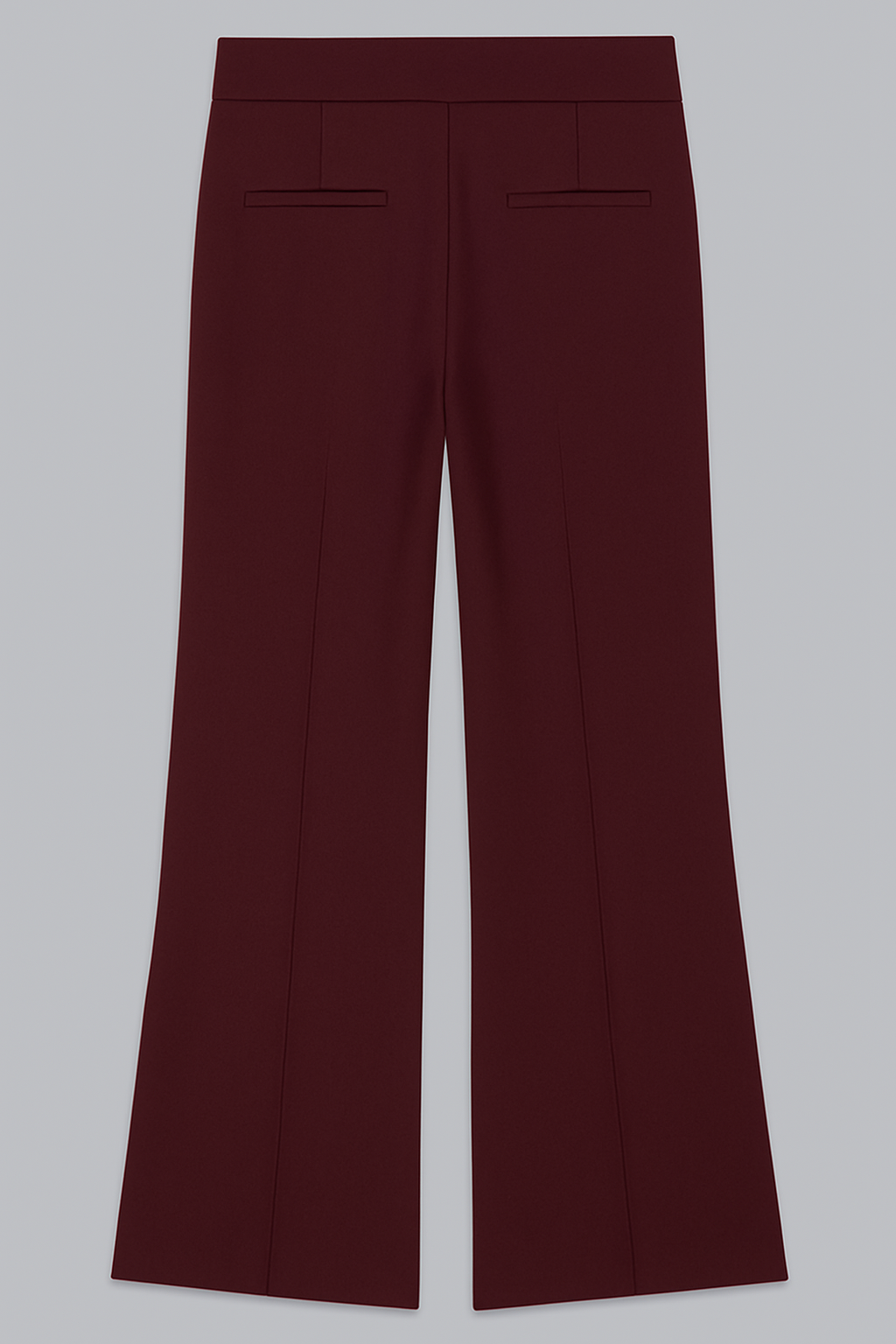Mint Brown Wide-Leg Pants with Seam Detail bell bottoms