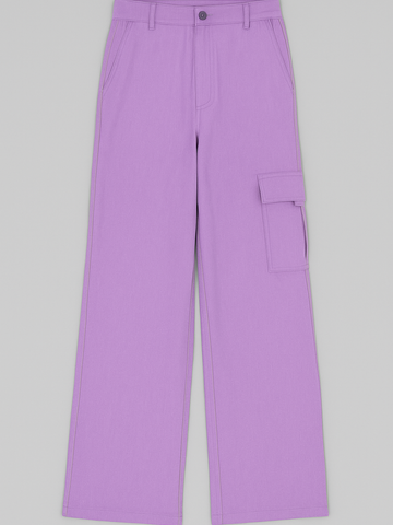 Women's Relaxed Fit Lavender Cargo Bottoms