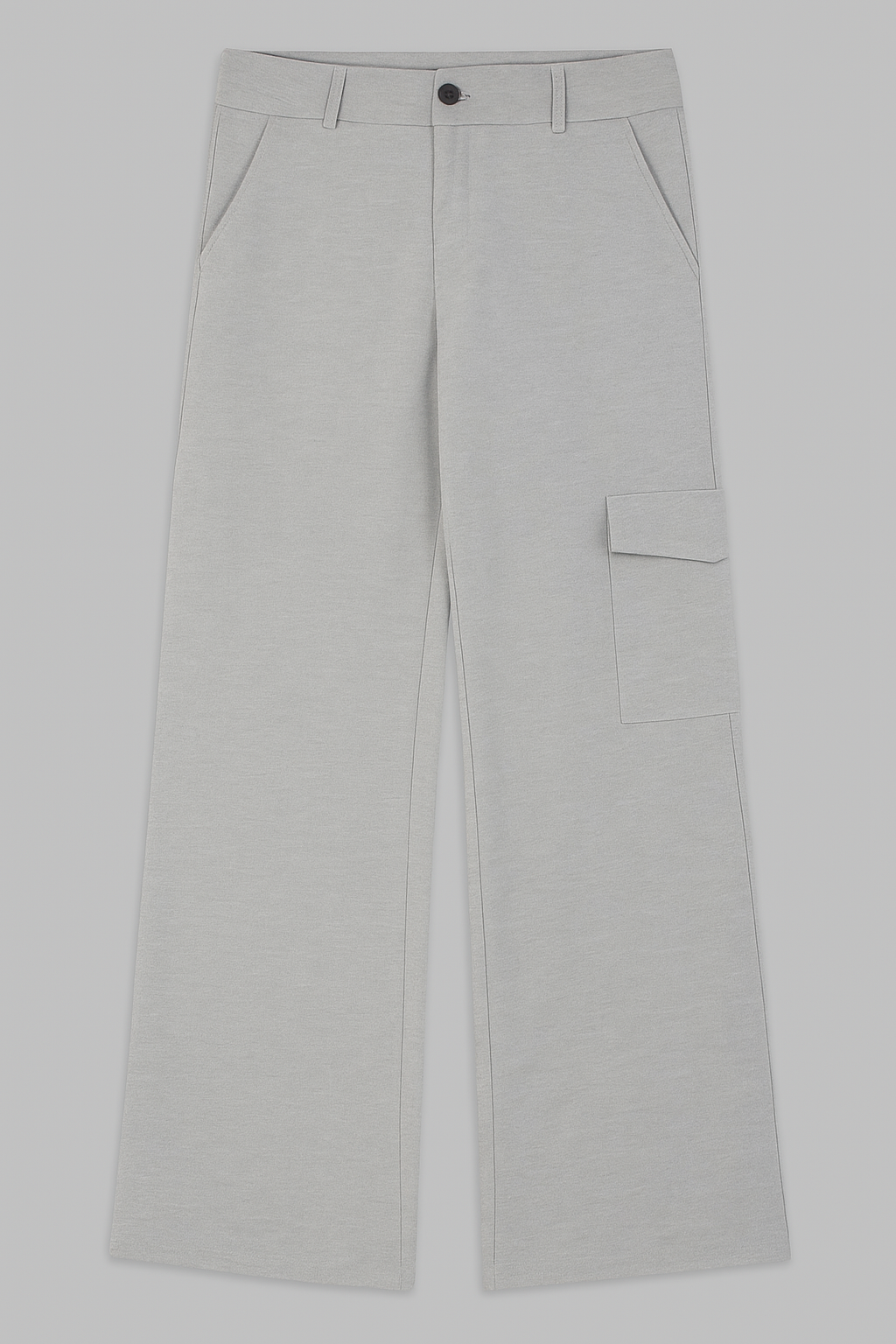 Trendy grey pocketed wide-leg bottoms with a sleek and modern silhouette.