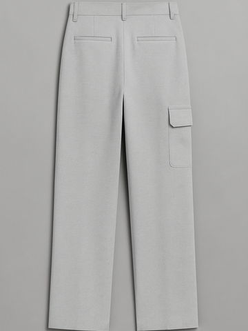 Trendy Grey Pocketed Wide-Leg Bottoms