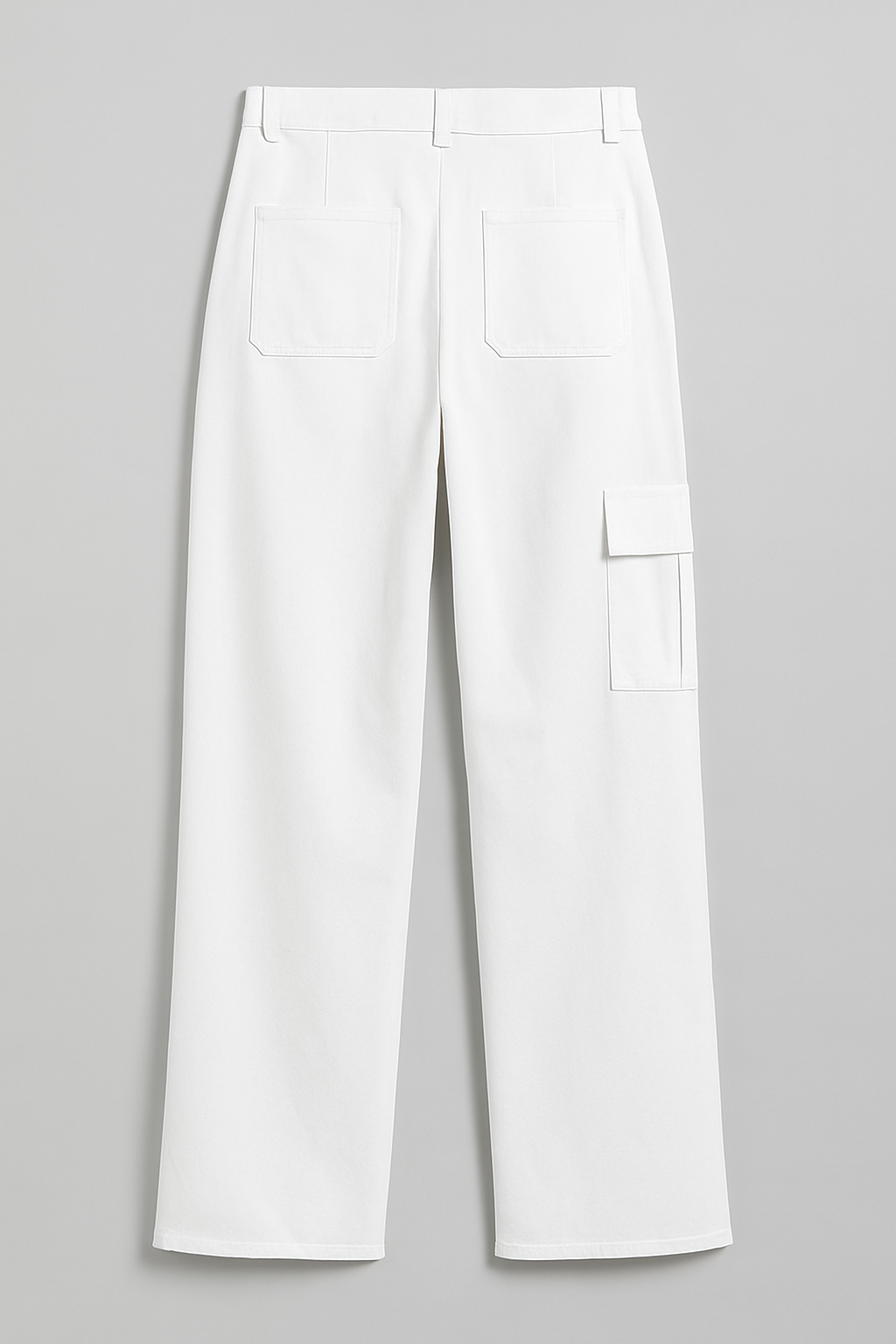Trendy White Pocketed Wide-Leg Bottoms