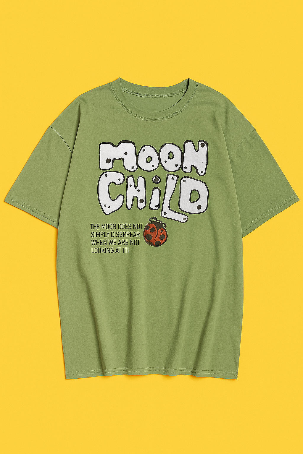 Moon Child Graphic Tee – Olive Green