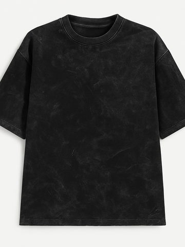 Black short sleeve midnight fade t-shirt with a soft faded texture and a crew neckline