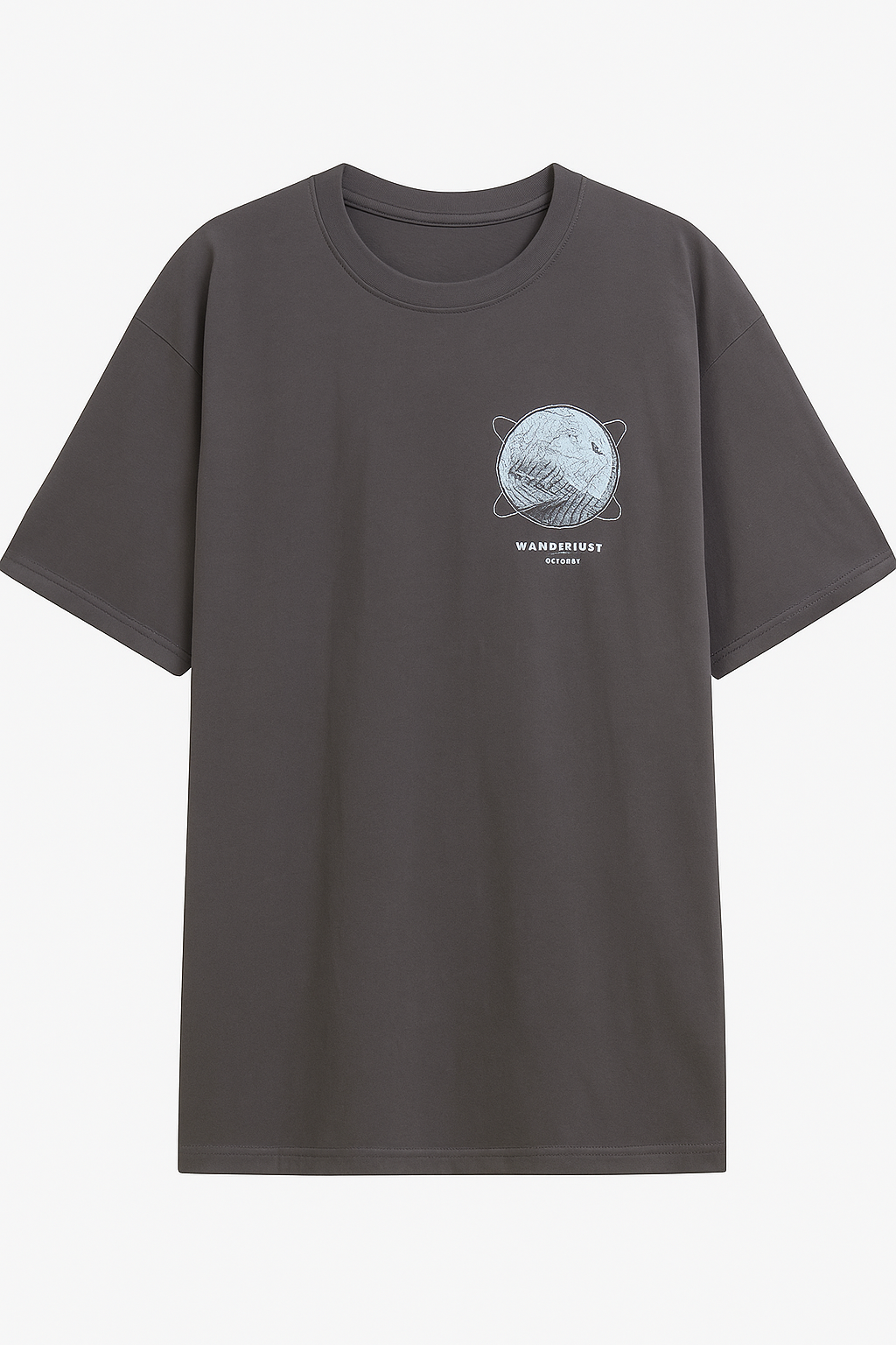 Bold Bloome Moonlight Gray T-Shirt with Graphic Print